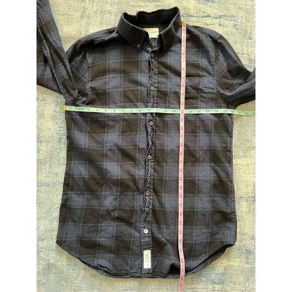 Five Four Black Blue Plaid Flannel Button Front Shirt Men's Medium - Picture 4 of 8